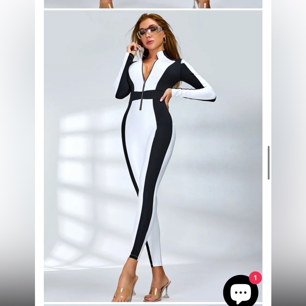 Black and White Ski Jumpsuit